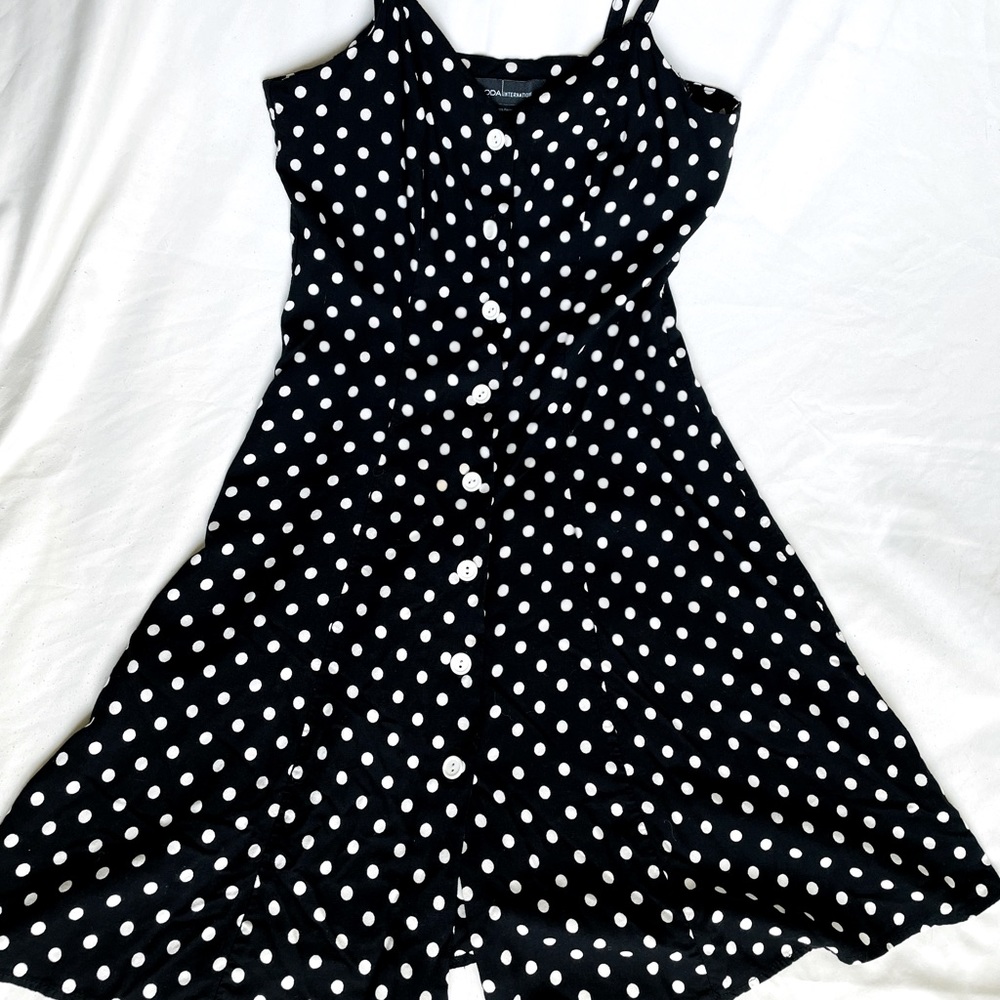 Rockabilly Style Polka Dot Spaghetti Strap Dress